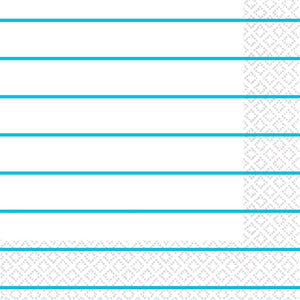 Caribbean Blue Stripes 2ply Lunch Napkins Pack of 16
