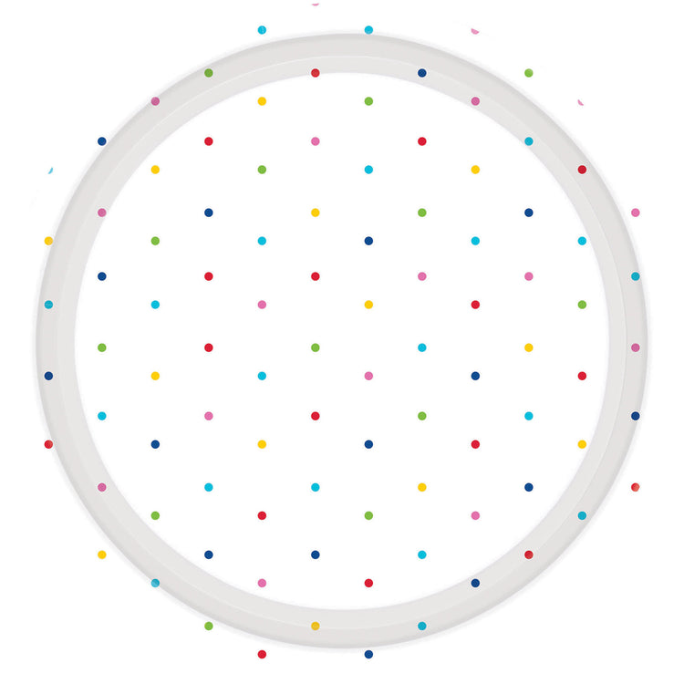 Rainbow Dots 17cm Round Paper Plates Pack of 8