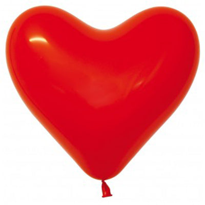 Sempertex 28cm Hearts Fashion Red Latex Balloons Pack of 12