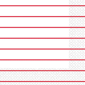 Apple Red Stripes 2ply Lunch Napkins Pack of 16