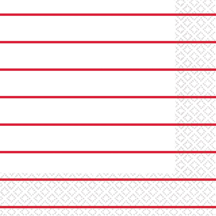 Apple Red Stripes 2ply Lunch Napkins Pack of 16