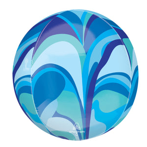 Orbz XL Blue Macro Marble Foil Balloon