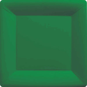 Festive Green 23cm Square Paper Plates Pack of 20