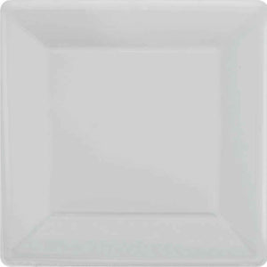 Silver 17cm Square Paper Plates Pack of 20