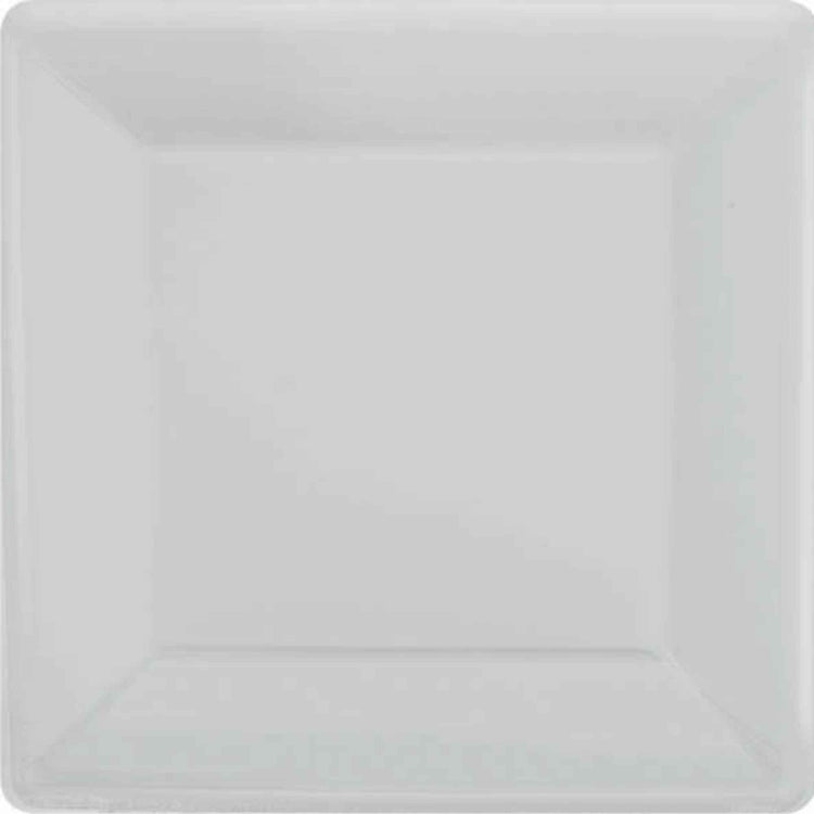 Silver 17cm Square Paper Plates Pack of 20