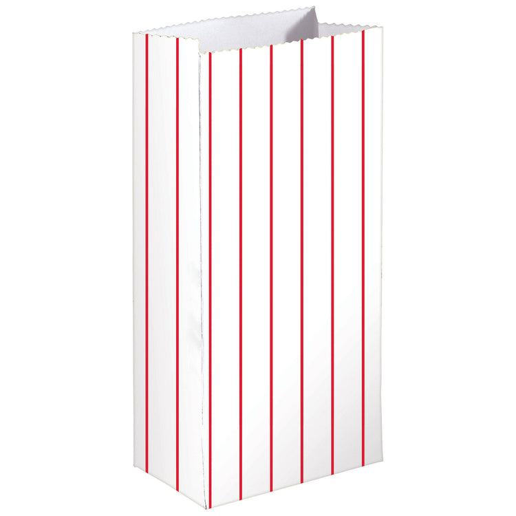 Stripe Paper Treat Bags Apple Red