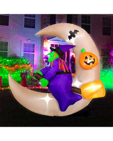 Witch with Moon Halloween Lawn Inflatable 1.5m