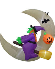 Witch with Moon Halloween Lawn Inflatable 1.5m