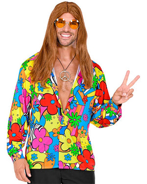 60s Flower Power Mens Shirt