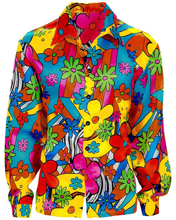60s Flower Power Mens Shirt