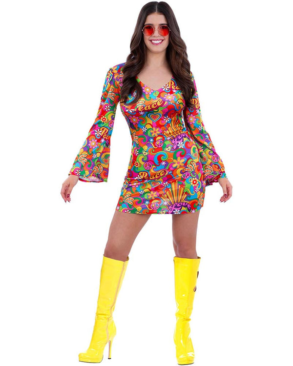 60s Rainbow Peace Womens Costume