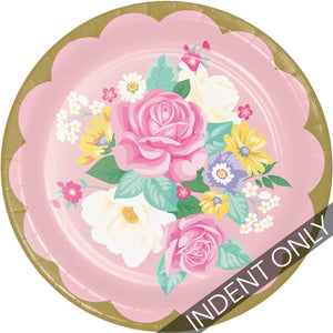 Floral Tea Party Dinner Paper Plates NPC