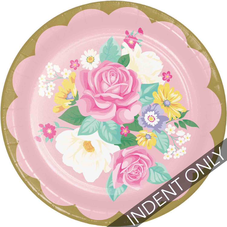 Floral Tea Party Dinner Paper Plates NPC