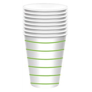 Kiwi Stripes 266ml Paper Cups Pack of 8