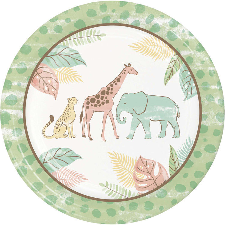 Safari Baby 23cm Round Paper Plates NPC