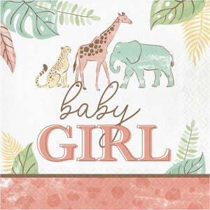 Safari Baby Girl Lunch Napkin