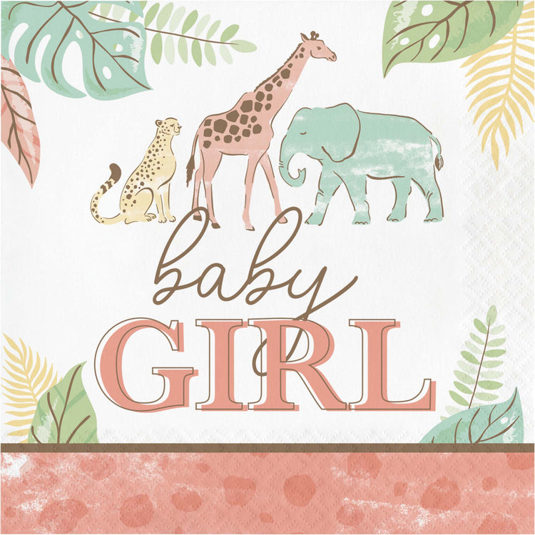Safari Baby Girl Lunch Napkin