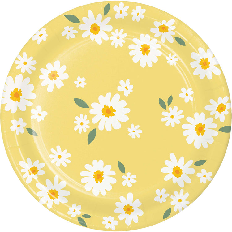 Sweet Daisy 23cm Round Paper Plates NPC