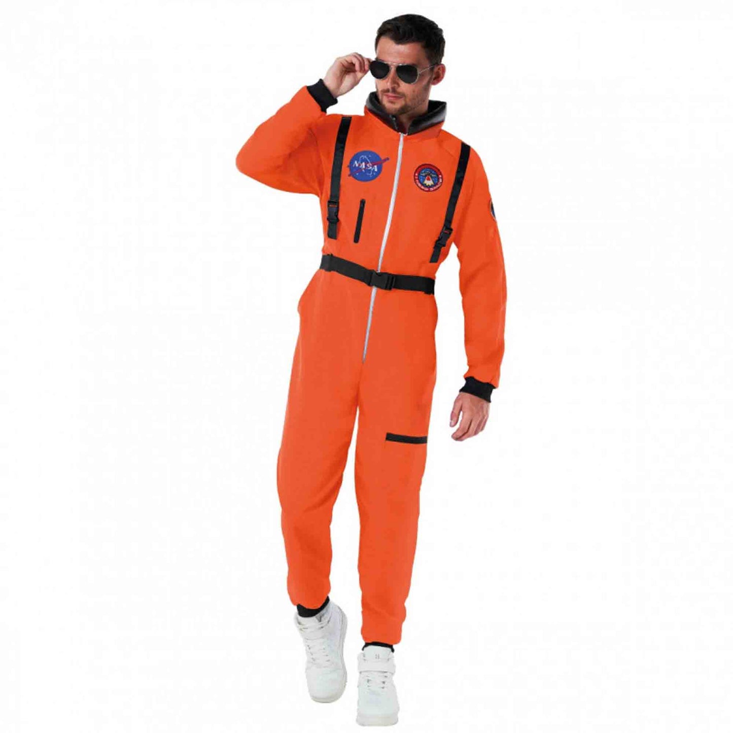 Orange Astronaut Suit Mens Costume Large