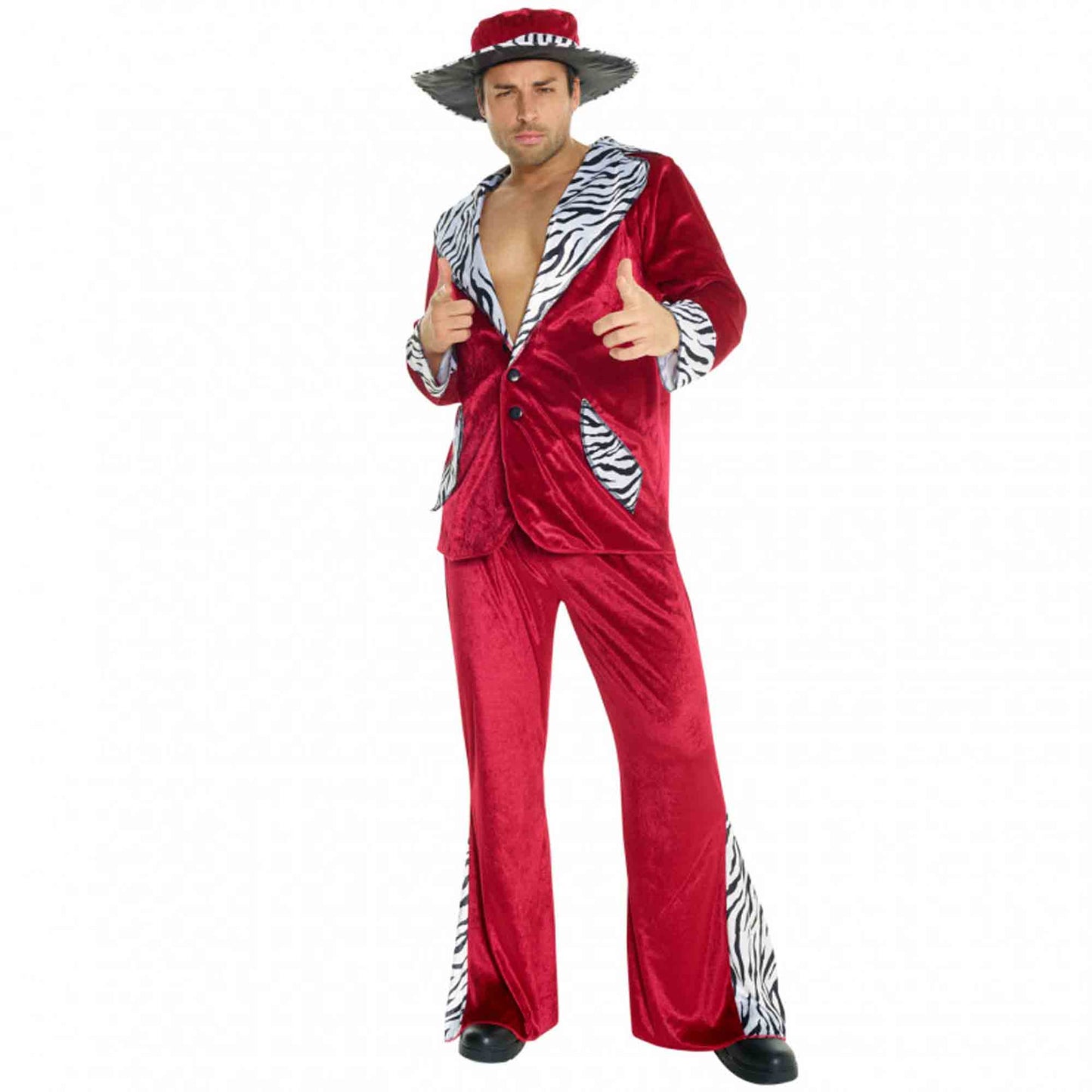 Burgundy Pimp Daddy Mens Costume Large