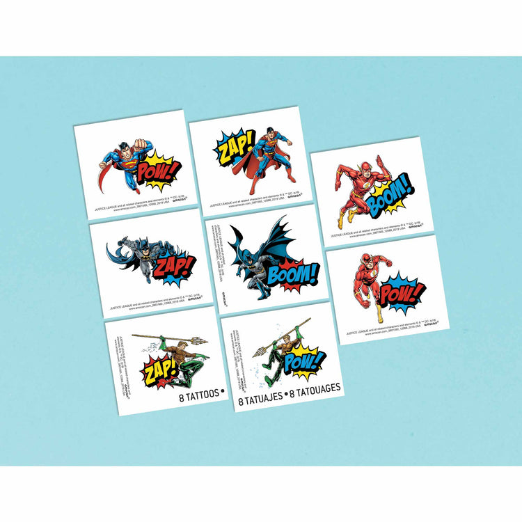 Justice League Heroes Unite Tattoo Favours