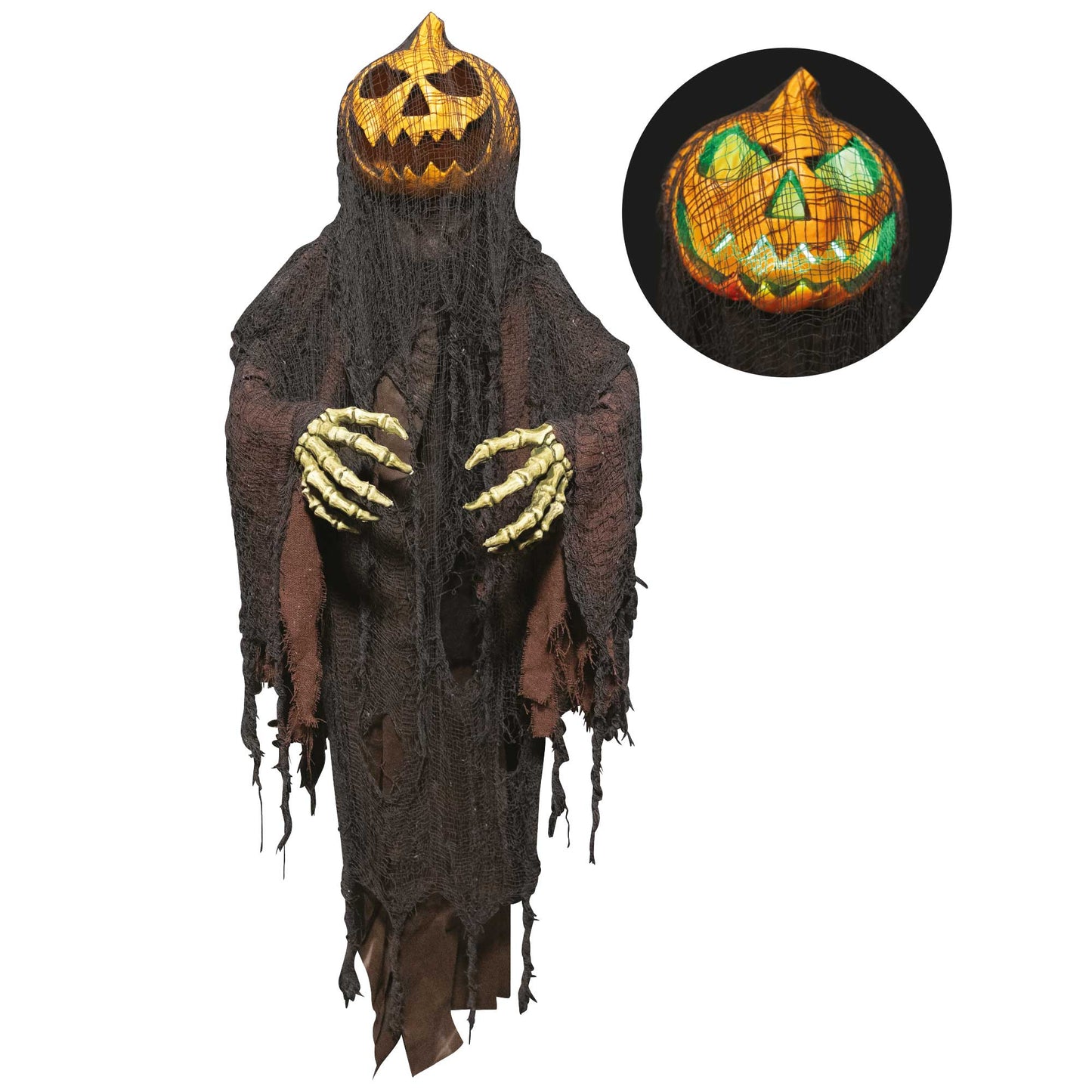 Pumpkin Man Hanging Animated Decoration 1.5m