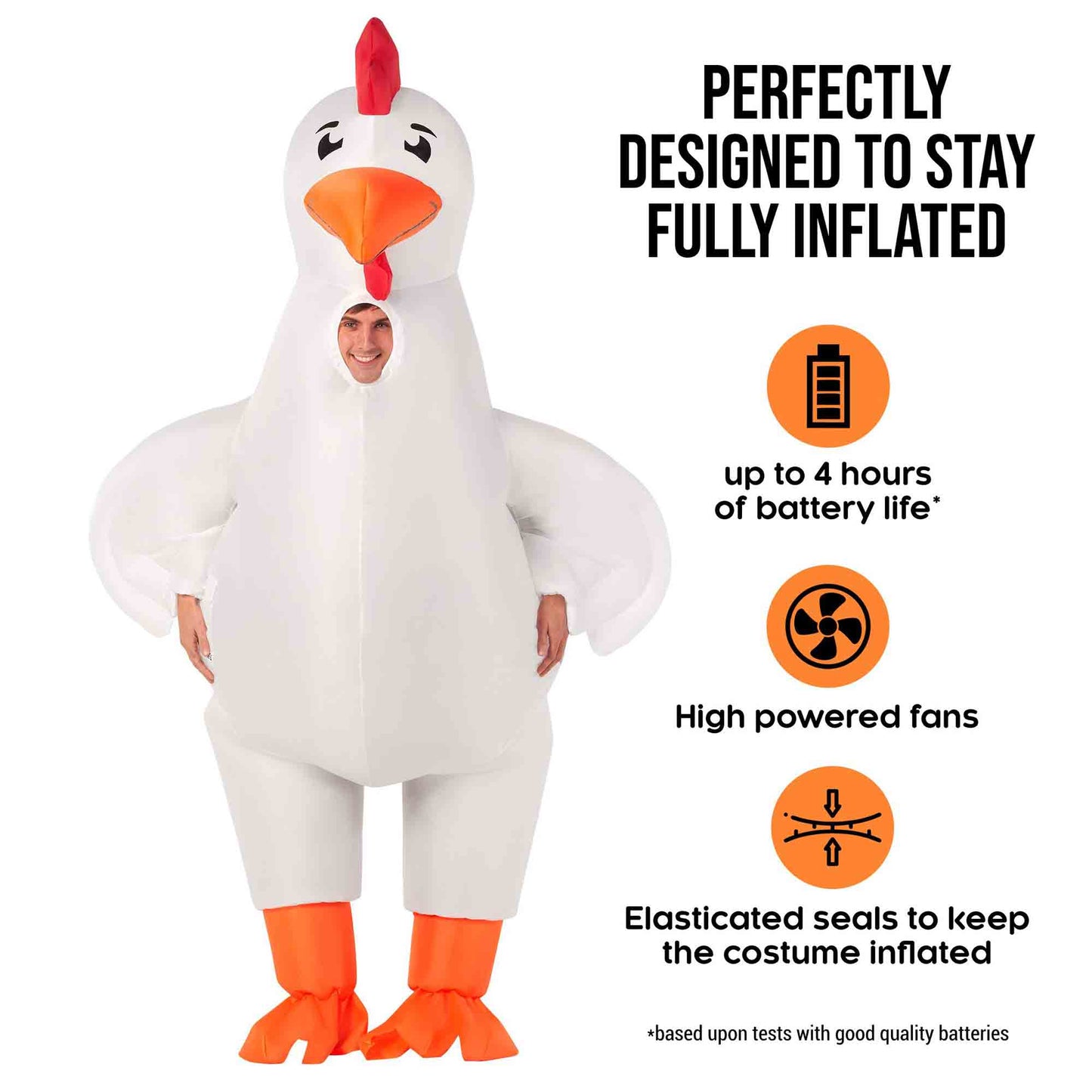 Inflatable Chicken Adult Costume Standard Size