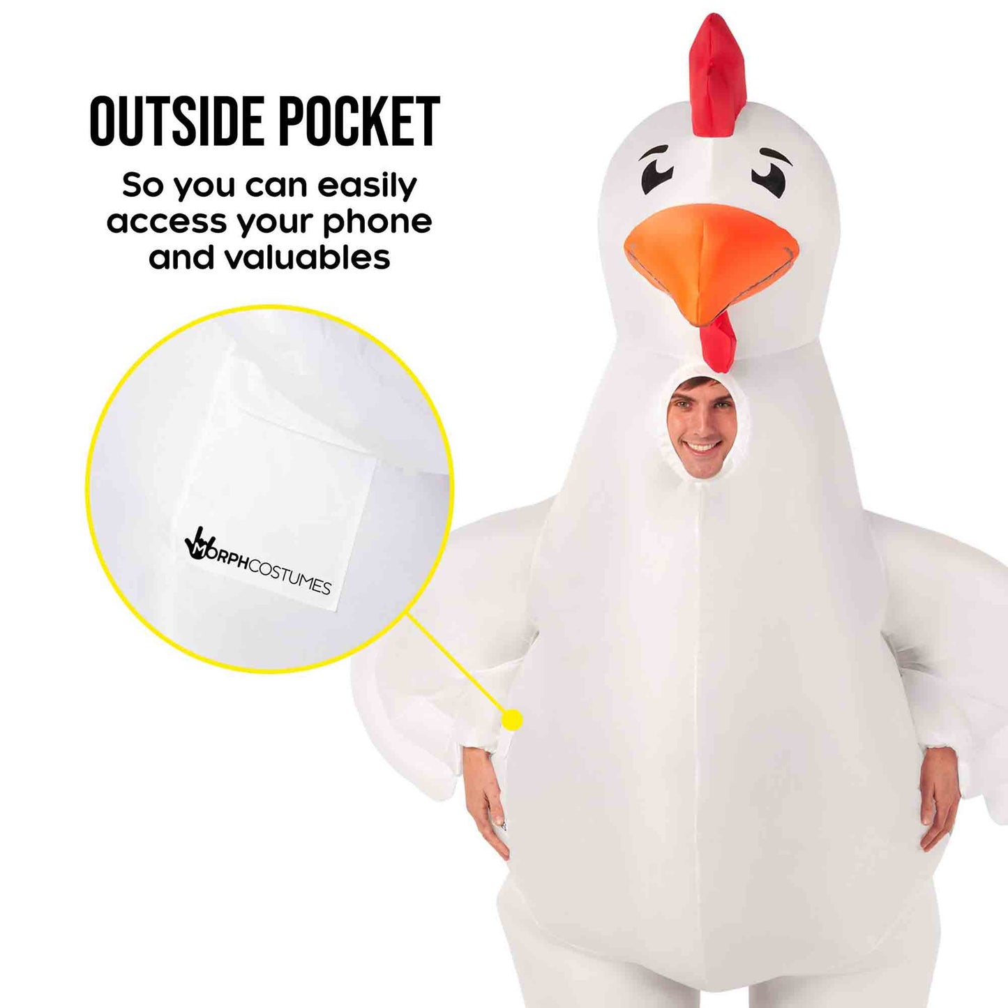 Inflatable Chicken Adult Costume Standard Size