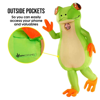 Inflatable Frog Adult Costume Standard Size