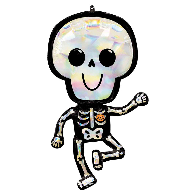 SuperShape Holographic Iridescent Bare Bones Skeleton Foil Balloon
