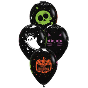 Sempertex 30cm Halloween Friends Fashion Black Latex Balloons 12PK