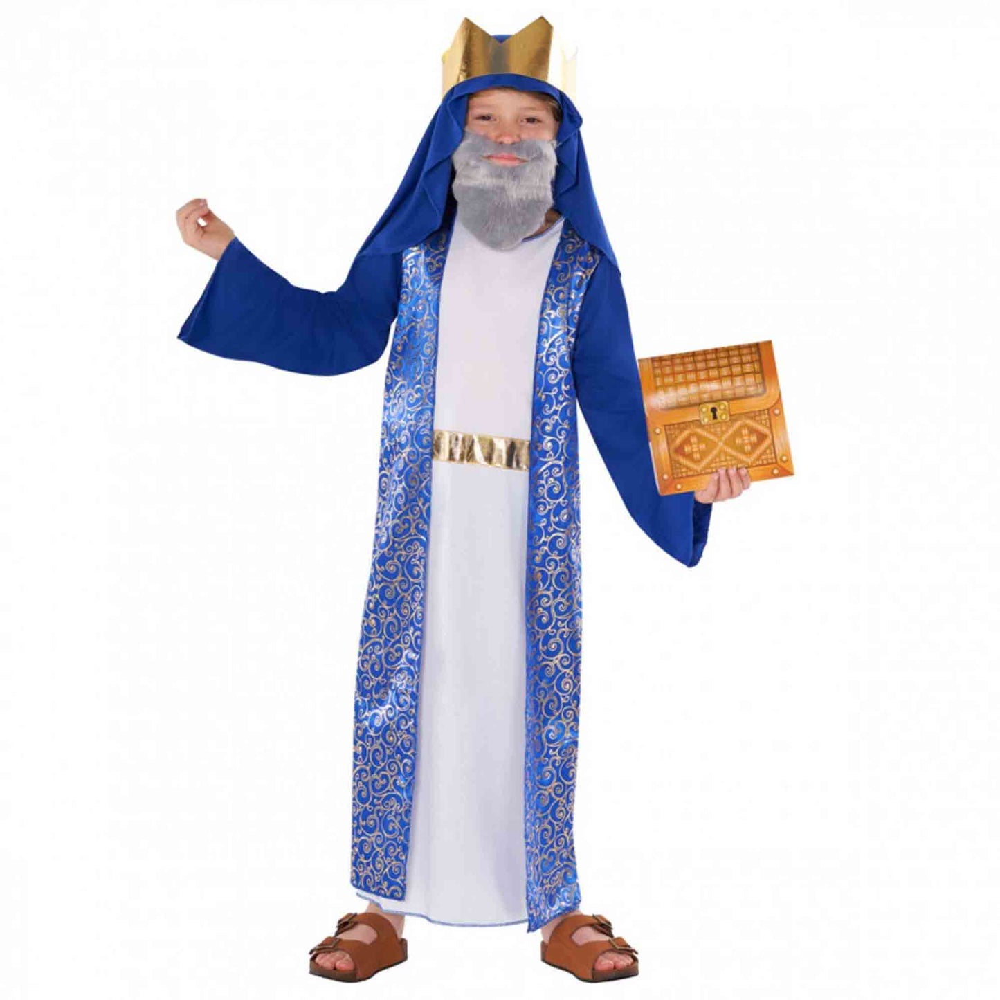 Morph Costume Nativity King Blue Kids Christmas Costume 7-9 Years