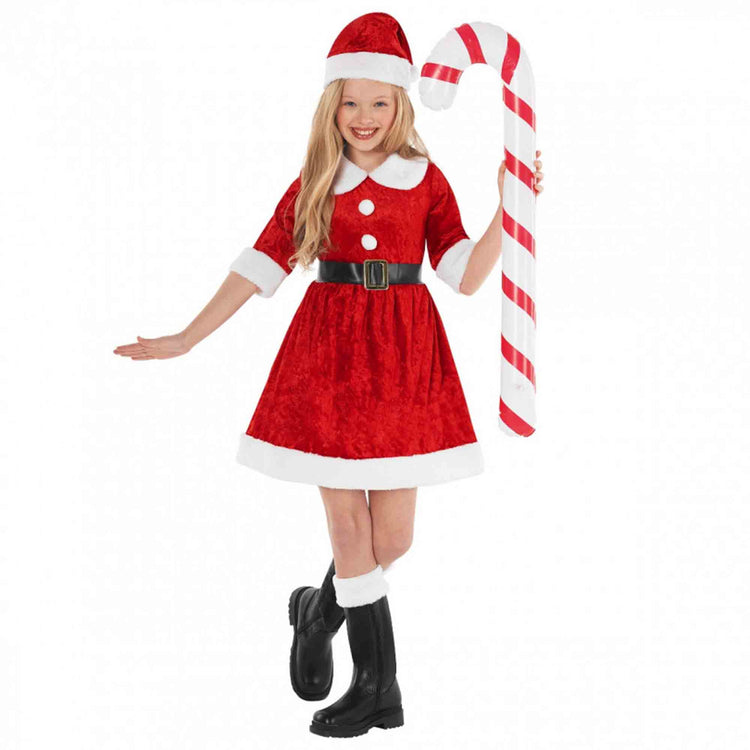 Morph Costume Miss Santa Claus Dress Kids Christmas Costume 4-6 Years