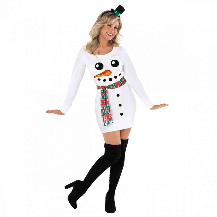 Morph Costume Snowman Jumper Dress Womens Christmas Costume Size 12-14
