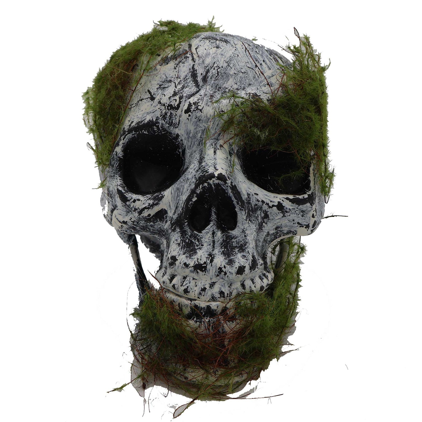 Fright Night Moss Skull Decoration 20cm