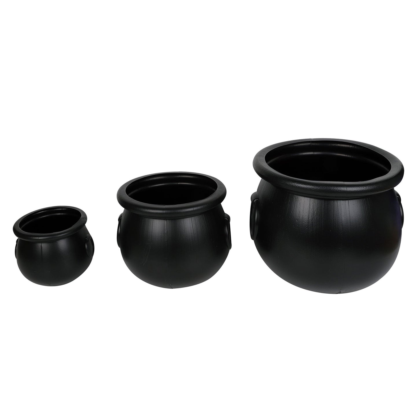 Fright Night Black Plastic Cauldron Pack of 3