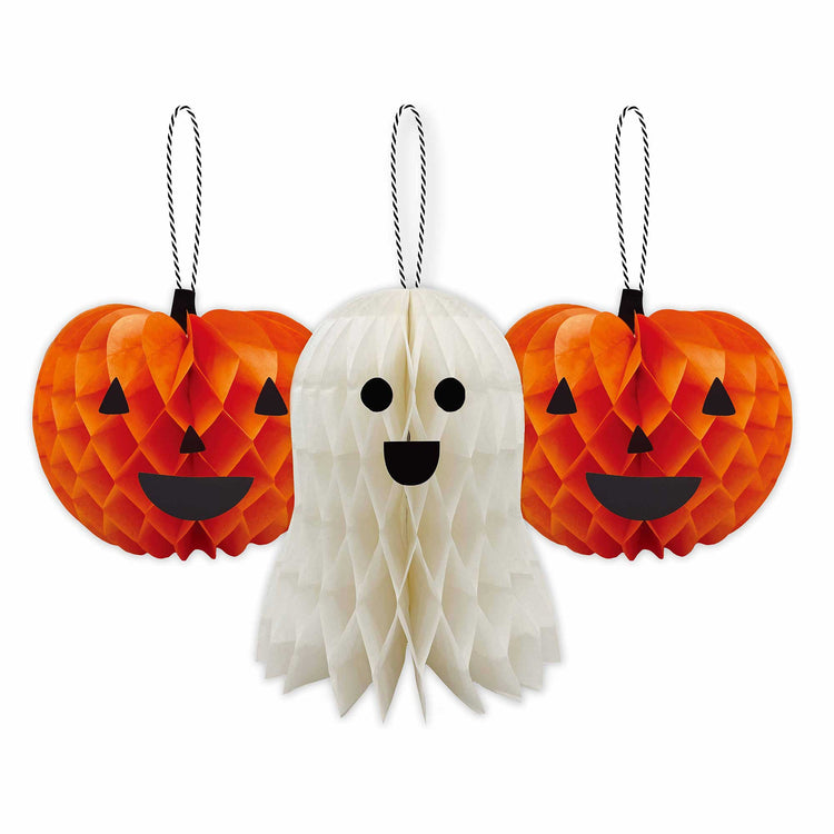 Fright Night Honeycomb Decorations Pack of 3