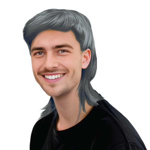 Mullet Wig Silver