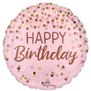 45cm Standard HX Pretty Pink Birthday Balloon
