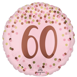 45cm Standard HX Pretty Pink 60th Birthday Balloon