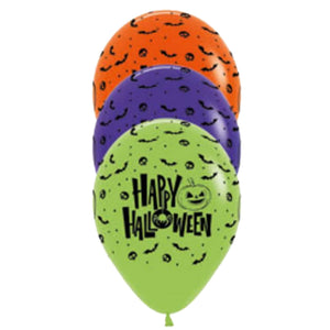 Sempertex 30cm Happy Halloween Fashion Assorted Latex Balloons Pack of 12