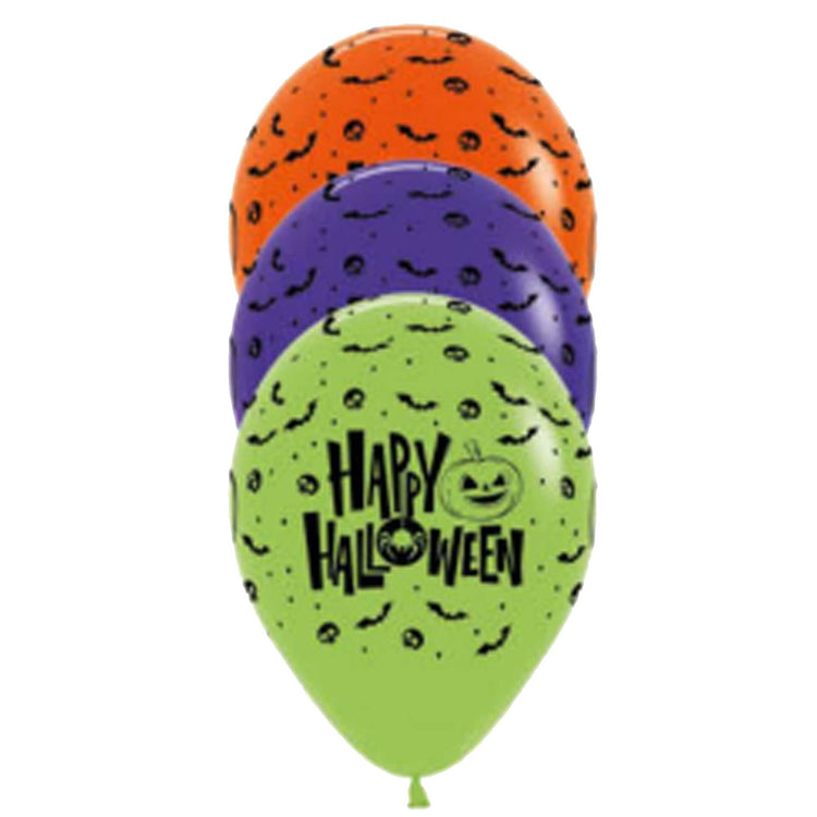Sempertex 30cm Happy Halloween Fashion Assorted Latex Balloons Pack of 12