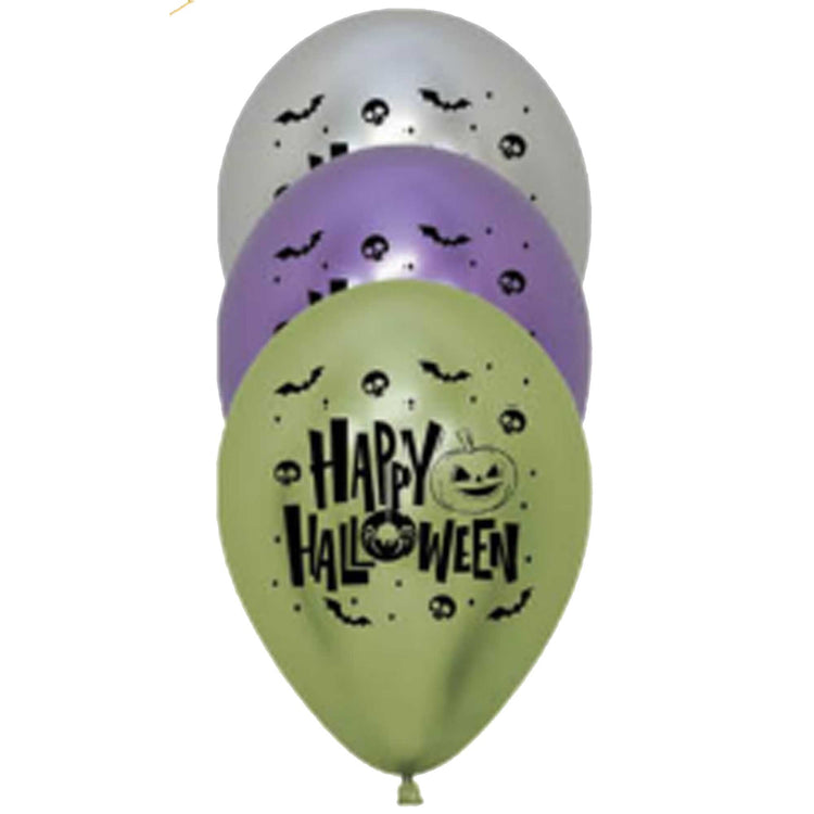 Sempertex 30cm Happy Halloween Reflex Assorted Latex Balloons Pack of 12