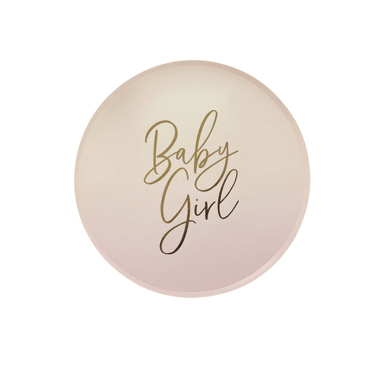 Baby Shower Pink Baby Girl 23cm Paper Plates NPC