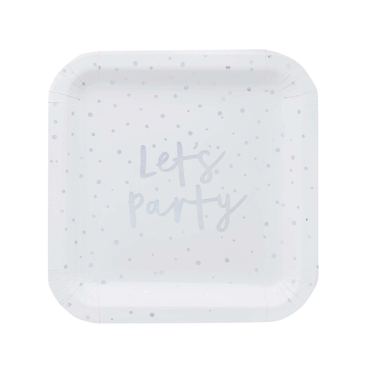 Metallic Mix Up Iridescent Lets Party 23cm Paper Plates NPC
