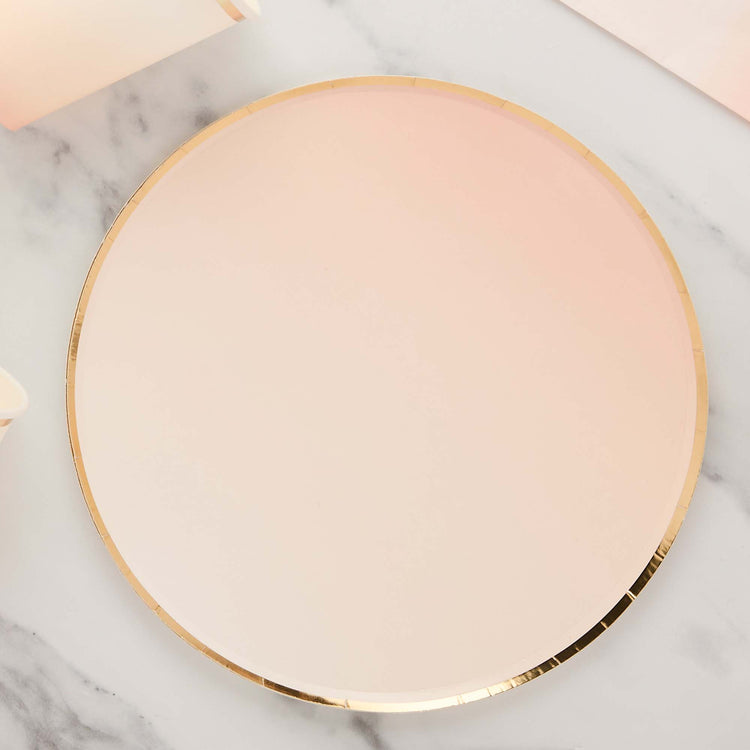 Ombre Metallic Rose Gold & Pink Ombre 23cm Paper Plates NPC