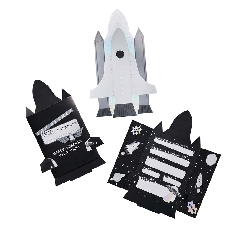 Blast Off Space Party Invitations