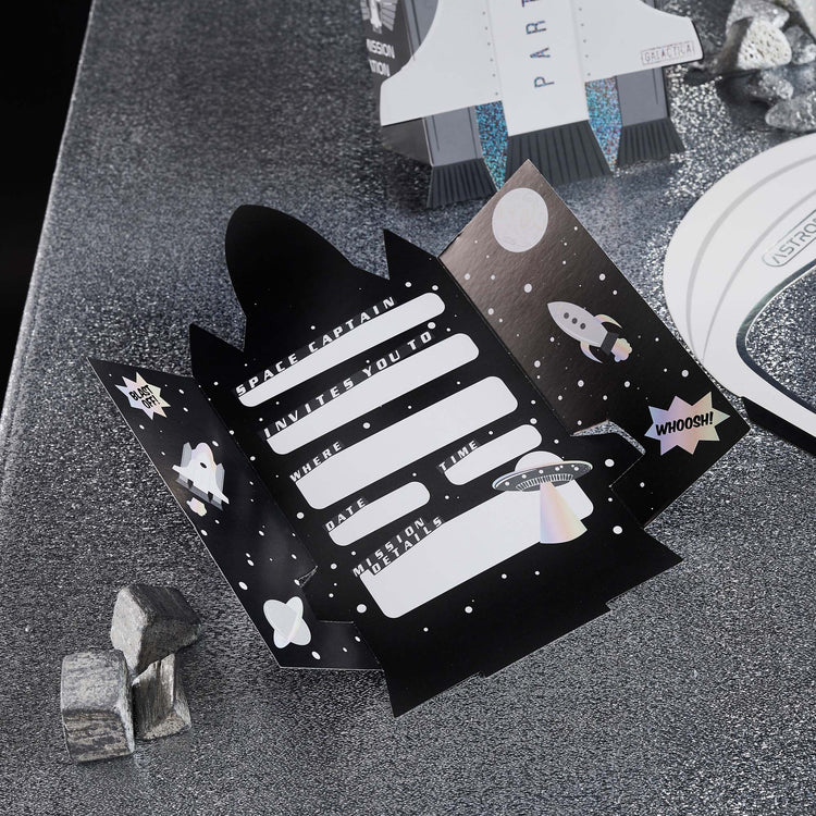 Blast Off Space Party Invitations