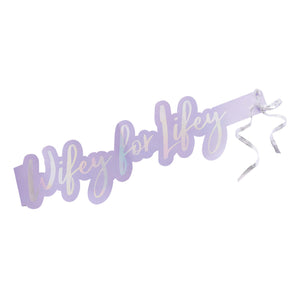 Bride Squad Purple Wifey For Lifey Paper Sash