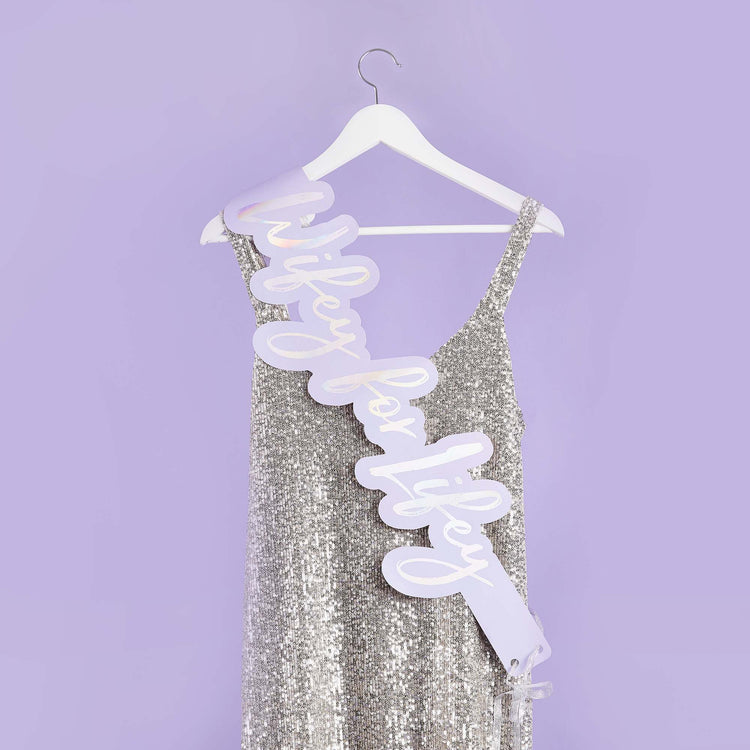 Bride Squad Purple Wifey For Lifey Paper Sash